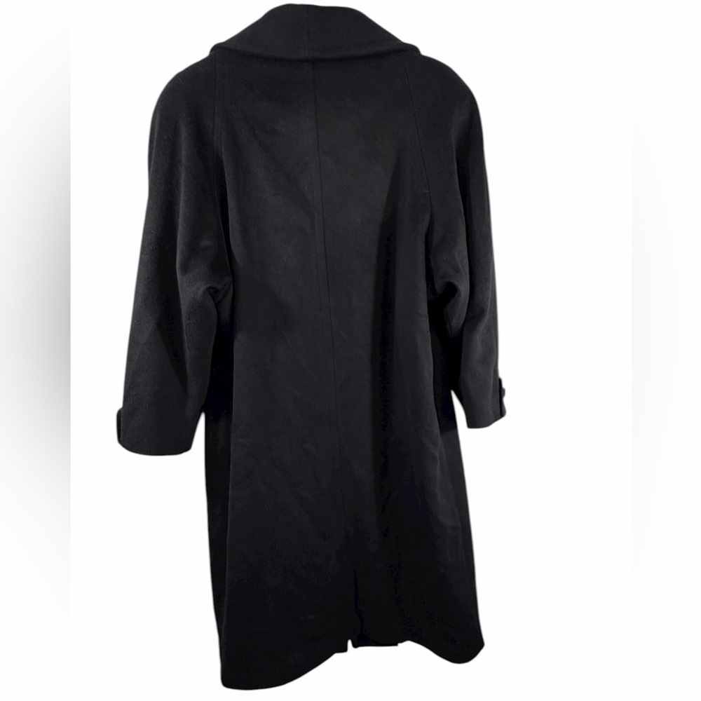 Ashley Scott Black 100% Wool Long Coat Gold Buttons Made in USA XL vintage - Picture 11 of 13